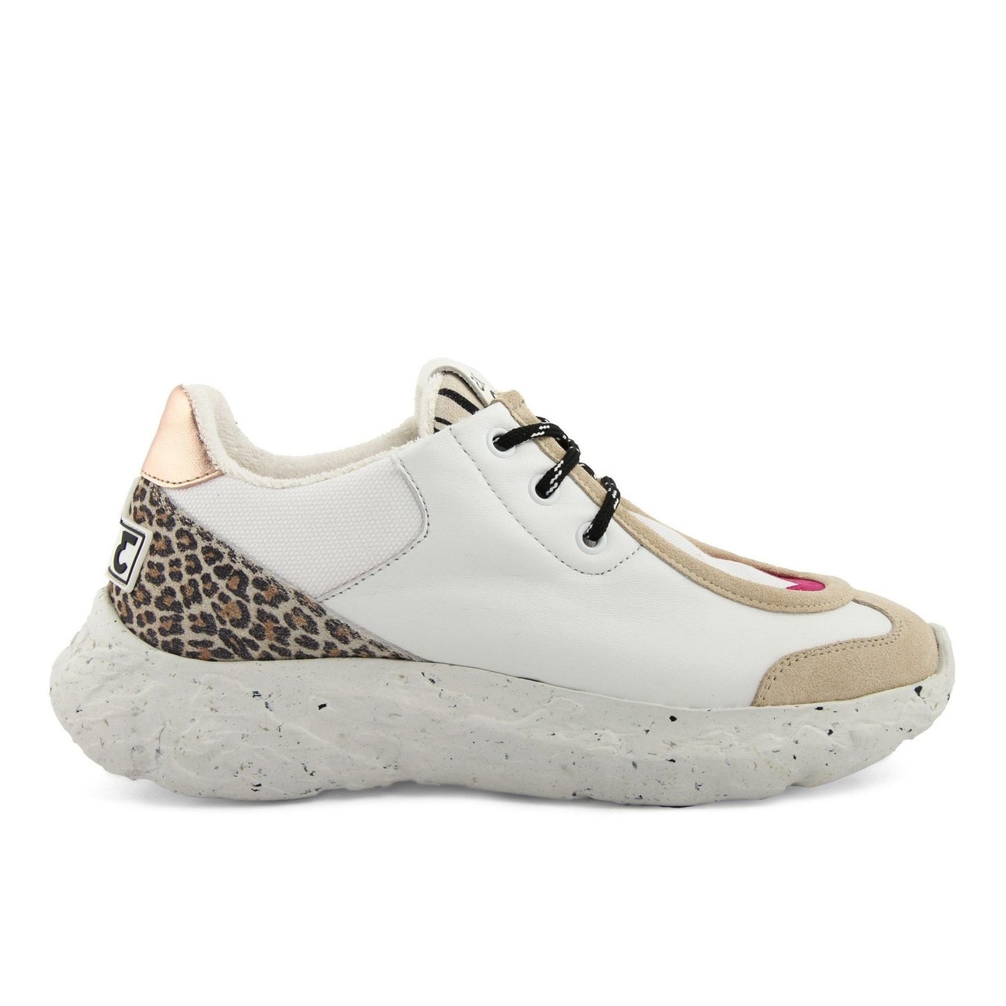 Sneakerși albi cu model leopard pentru dame de la Blocks 79