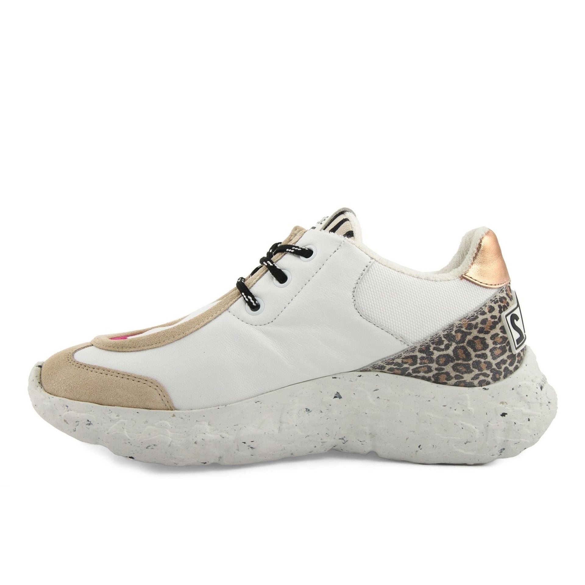 Sneakerși albi cu model leopard pentru dame de la Blocks 79